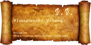 Visnyovszki Vilmos névjegykártya